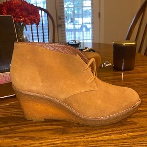 Cole Haan Britt Women's Size 6.5B Shoes Brown Lace Up Chukka Boots Wedge